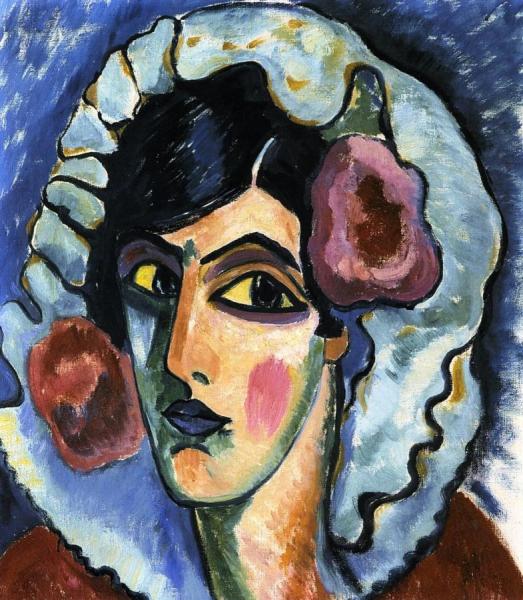 Large Head Of A Woman by Alexej Von Jawlensky