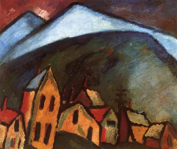 Mountain Landscape With Houses by Alexej Von Jawlensky