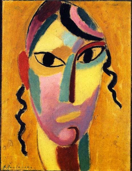 Mystical Head: Black Curls by Alexej Von Jawlensky