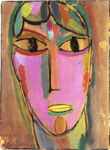 Mystical Head: Yellow Mouth by Alexej Von Jawlensky