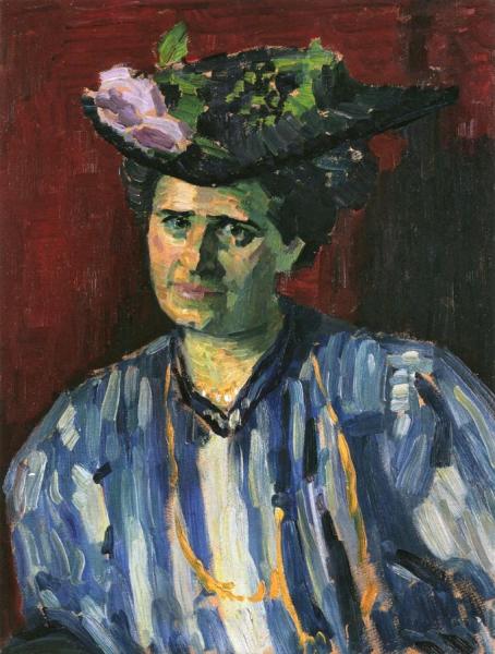 Portrait Of Hedwig Kubin by Alexej Von Jawlensky