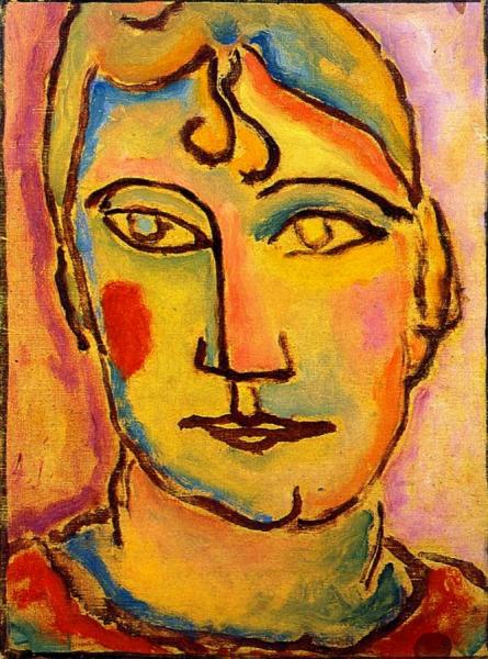 Portrait Of Mrs. T. K. by Alexej Von Jawlensky
