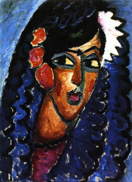 Princess With White Flower by Alexej Von Jawlensky