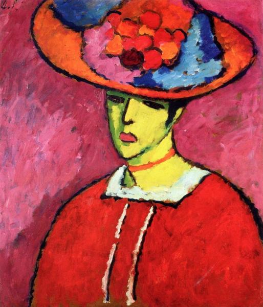 Schokko In A Wide Brimmed Hat by Alexej Von Jawlensky