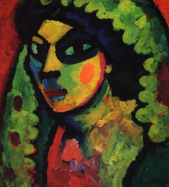 Sicilain Woman With Green Shawl by Alexej Von Jawlensky