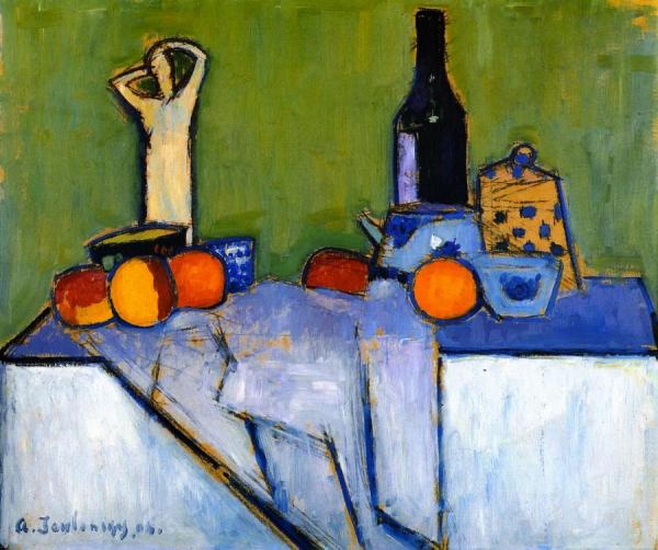 Sill Life With Figure by Alexej Von Jawlensky