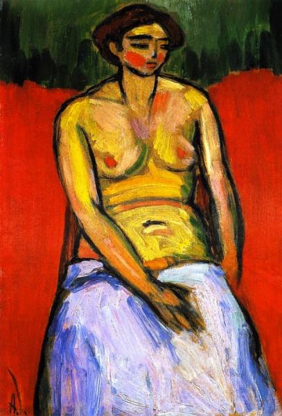 Sitting Female Nude by Alexej Von Jawlensky