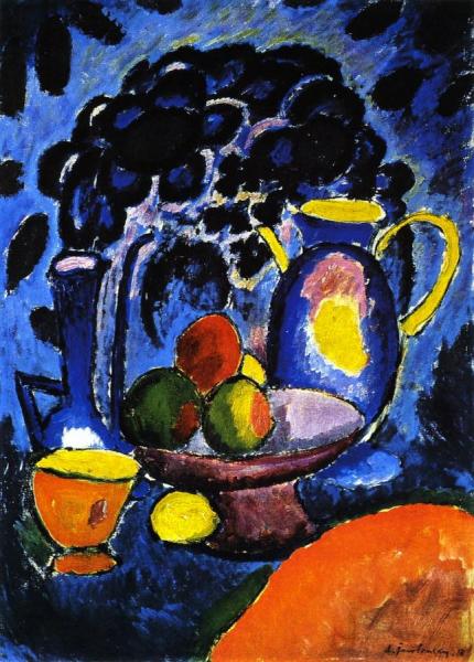 Still Life With Blue Jug by Alexej Von Jawlensky Oil Painting Reproductions