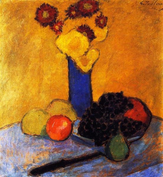 Still Life With Blue Vase by Alexej Von Jawlensky