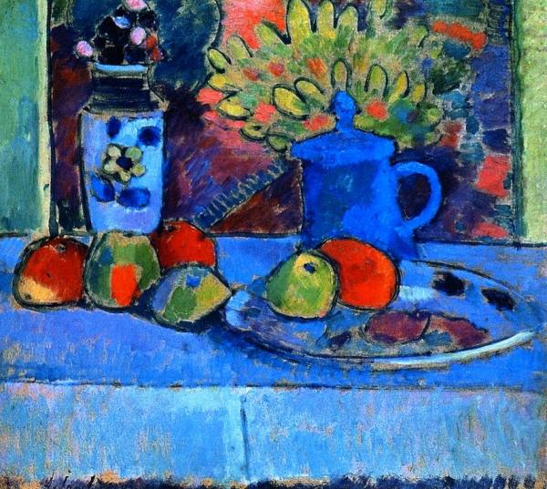 Still Life With Flowers And Fruit by Alexej Von Jawlensky