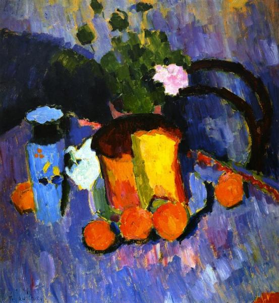 Still Life With  Kulich by Alexej Von Jawlensky