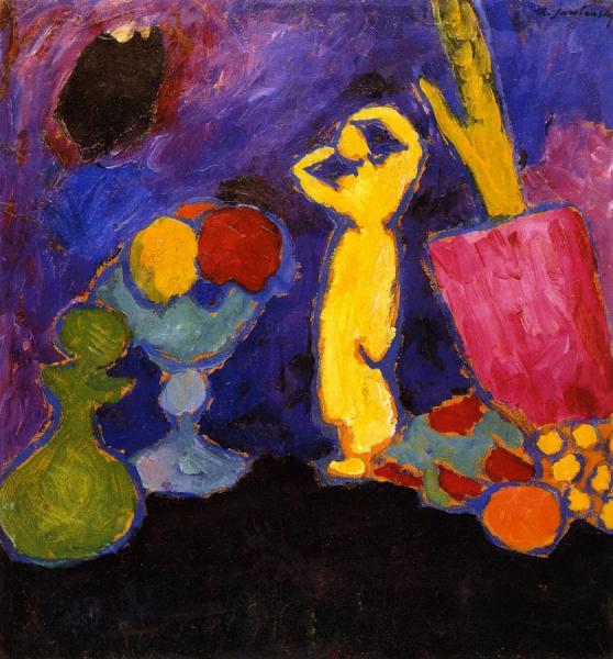 Still Life With Yellow Figure by Alexej Von Jawlensky