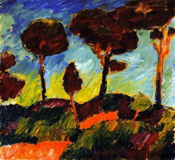 Stormy Pine Trees At Prerow by Alexej Von Jawlensky