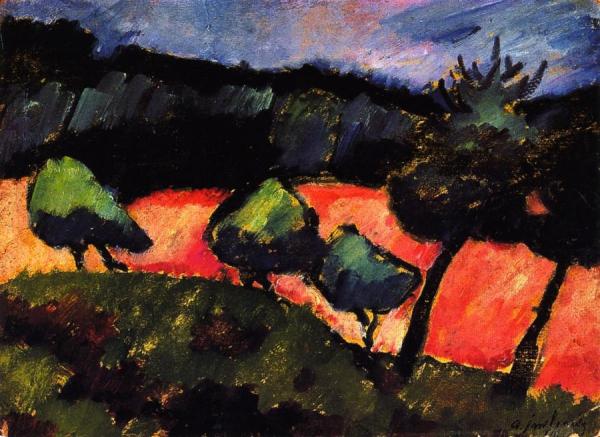 Trees And Dunes At Prerow by Alexej Von Jawlensky