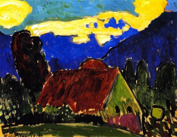 Yellow Clouds Over Farmhouse by Alexej Von Jawlensky