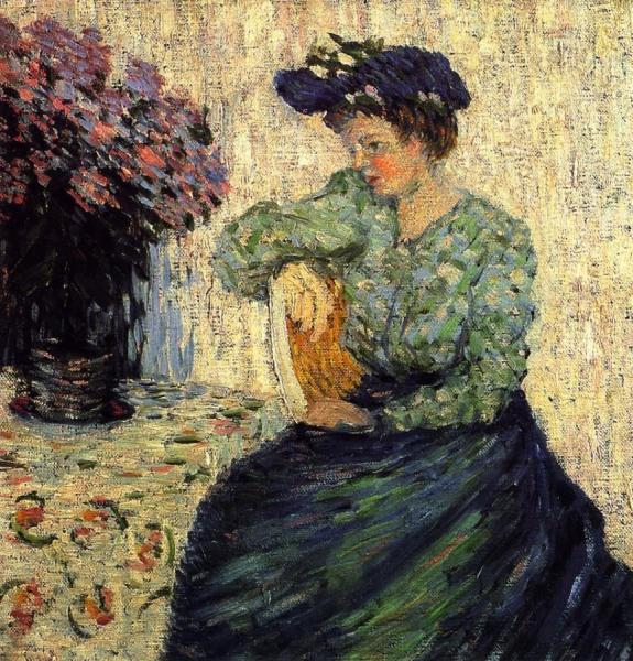 Young Woman With Bunch Of Lilac by Alexej Von Jawlensky