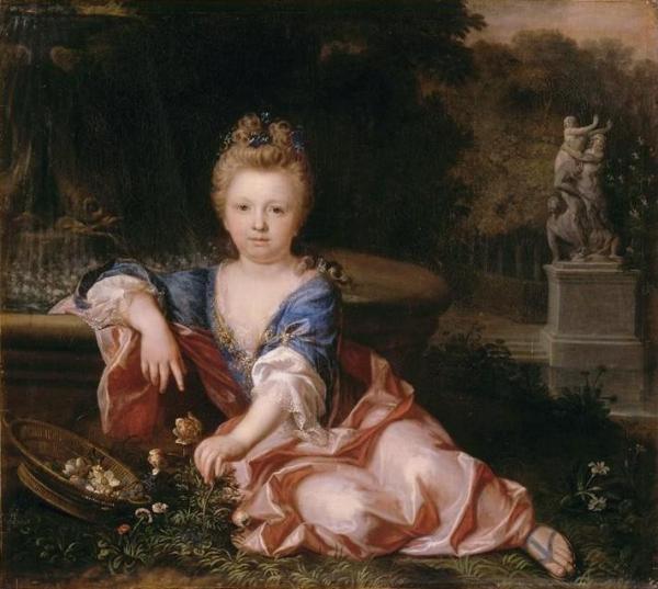 Portrait Of Mariana Victoria Of Spain by Alexis-simon Belle