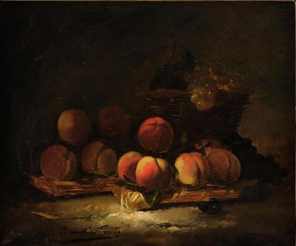 Still Life With Fruit by Alfred Brunel De Neuville