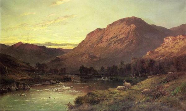 A Salmon River In Scotland by Alfred De Breanski, Sr.