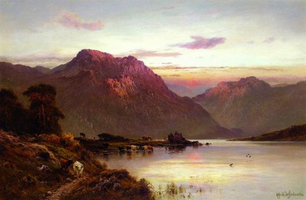 Alfred De Breanski, Sr. The Departing Day, The River Teith