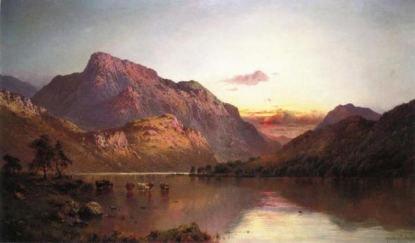 The Evening Glow, Ben Lomond by Alfred De Breanski, Sr.