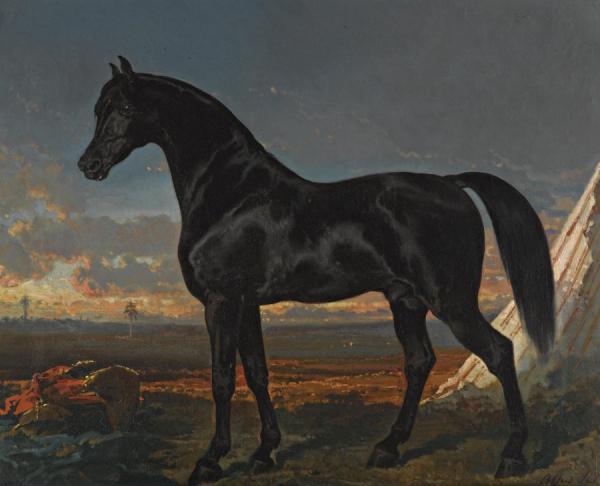 Cheval Noir Au Palmier by Alfred De Dreux