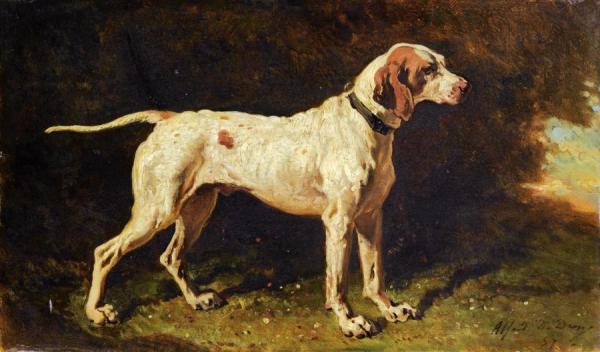 Alfred De Dreux Chien À L'arrÊt