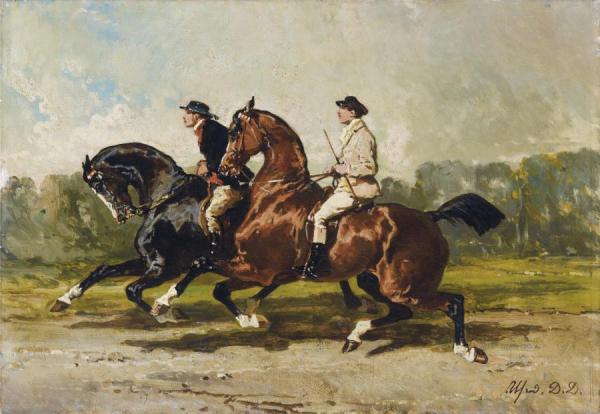 Two Lads Training by Alfred De Dreux