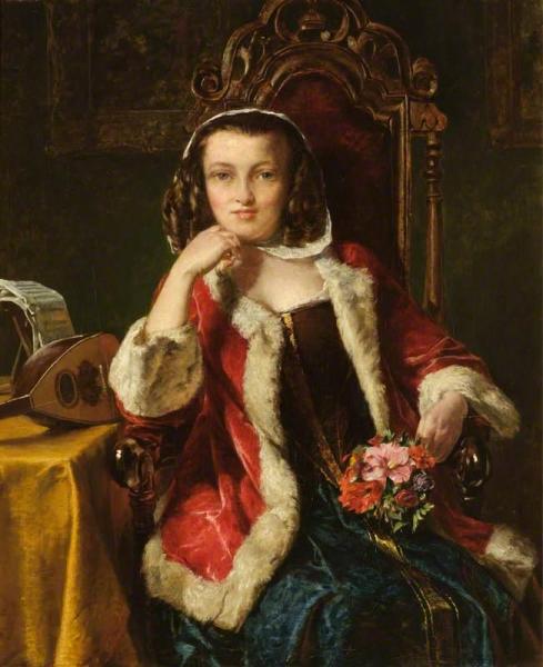 Portrait Of A Girl by Alfred Elmore