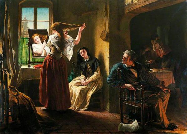 The Invention Of The Combing Machine by Alfred Elmore Oil Painting Reproductions