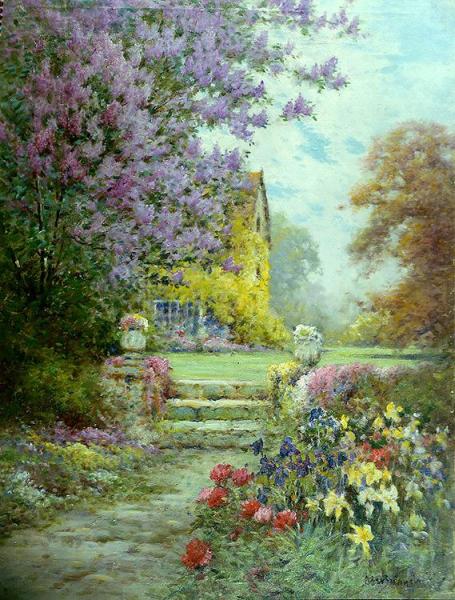 Lilacs And Roses by Alfred Fontville De Breanski
