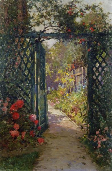 The Garden Gate by Alfred Fontville De Breanski