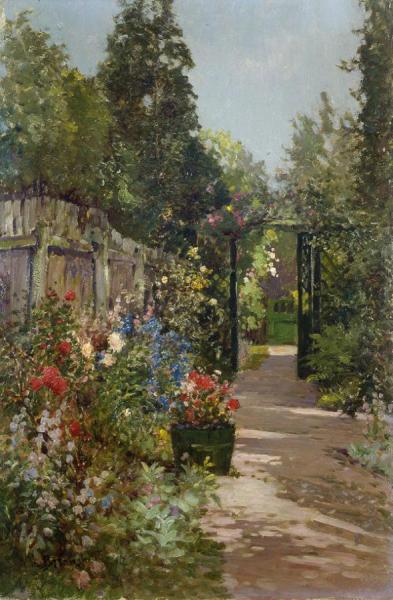 The Summer Garden by Alfred Fontville De Breanski