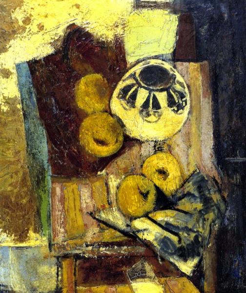 Cubist Still Life With Ceramic Bowl And Apples by Alfred Henry Maurer Oil Painting Reproductions
