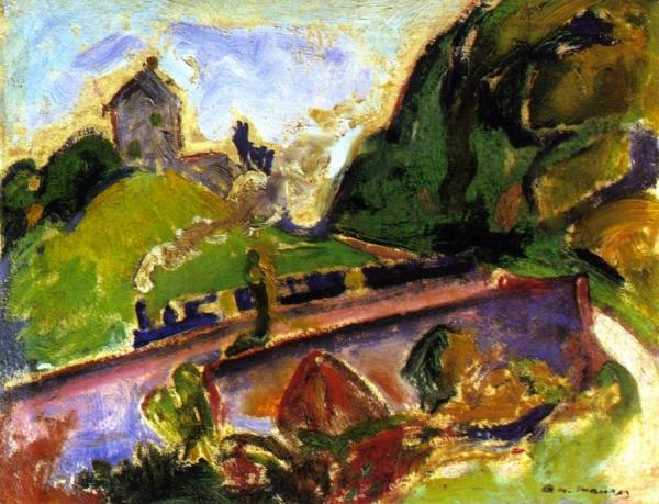 Fauve Landscape With Train by Alfred Henry Maurer