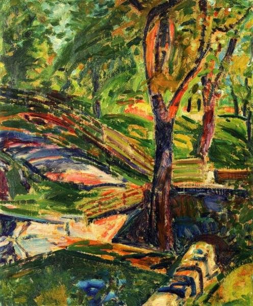 Fenced Landscape by Alfred Henry Maurer