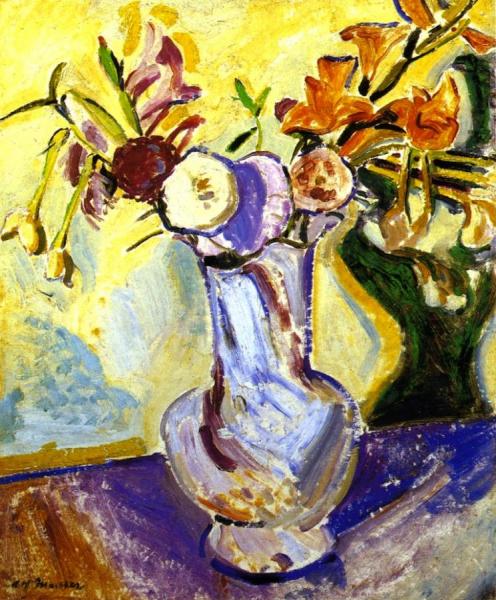 Flowers In A White Fase by Alfred Henry Maurer