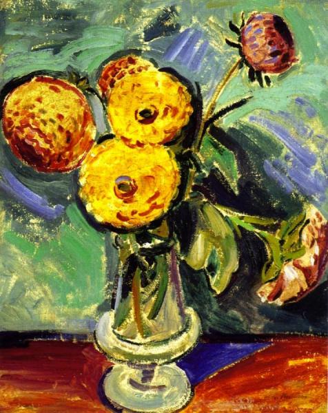 Flowers In Glass Vase by Alfred Henry Maurer