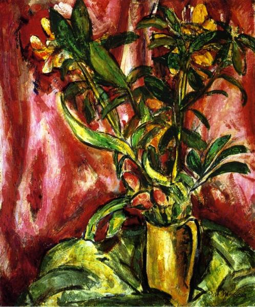 Flowers Red And Green by Alfred Henry Maurer Oil Painting Reproductions