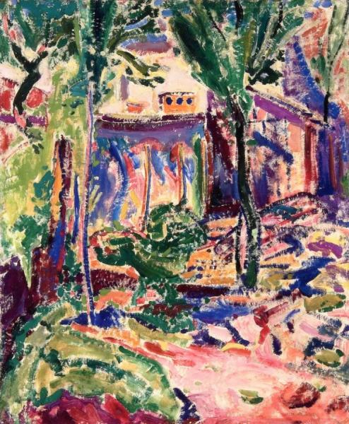 Landscape With Houses And Wall, Frost And Fog, Eragny by Alfred Henry Maurer Oil Painting Reproductions