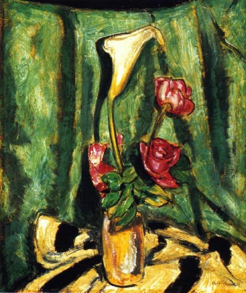Still Life With Calla Lily And Roses by Alfred Henry Maurer