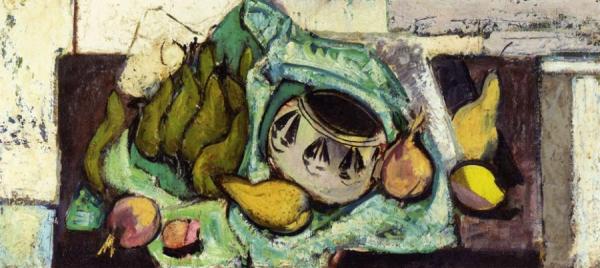 Still Life With Pears And Indian Bowl by Alfred Henry Maurer