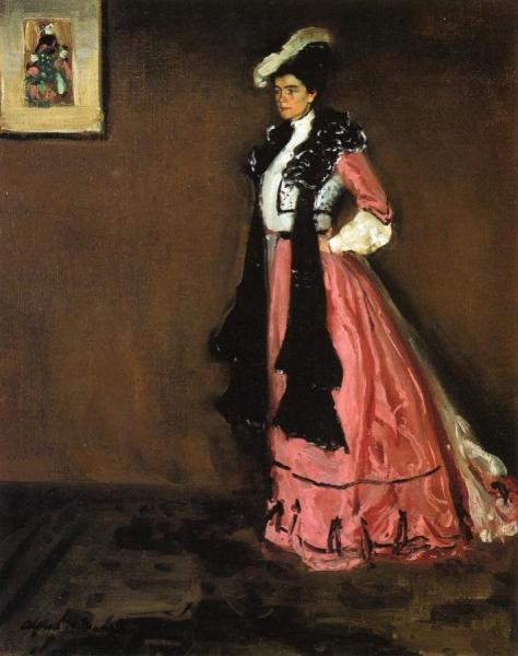 Woman In Pink: Portrait Of Roselle Fitzpatrick by Alfred Henry Maurer