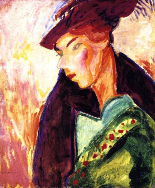 Woman With A Hat by Alfred Henry Maurer
