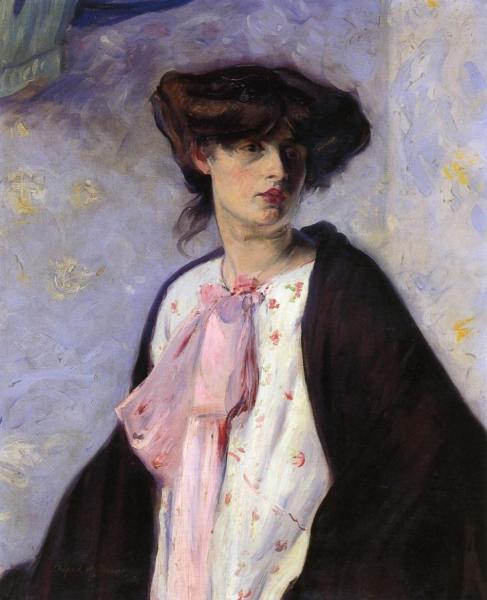 Woman With A Pink Bow by Alfred Henry Maurer