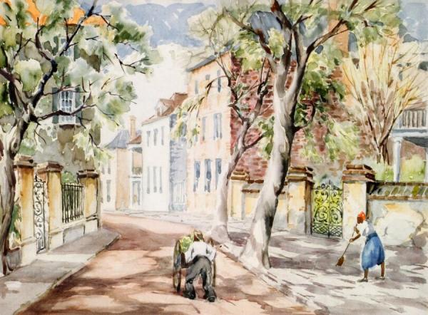 At The Bend, Church Street, Charleston by Alfred Hutty