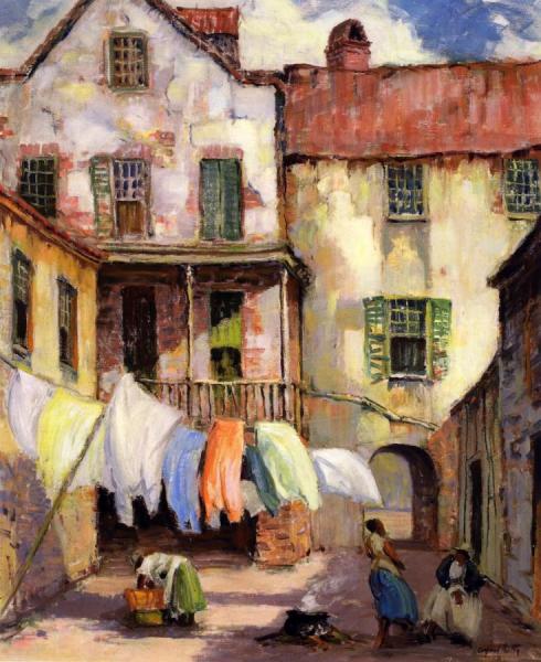 Back Street Wash Day by Alfred Hutty Oil Painting Reproductions