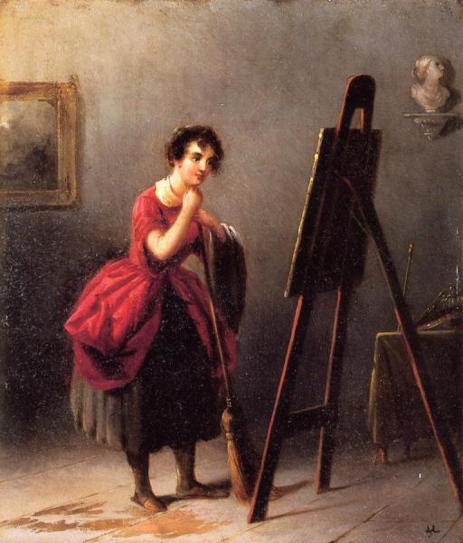 Artist's Studio - The Critic by Alfred Jacob Miller