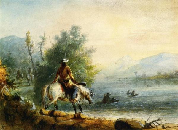 Fording The River by Alfred Jacob Miller
