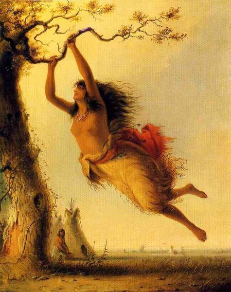 Indian Girl Swinging by Alfred Jacob Miller Oil Painting Reproductions